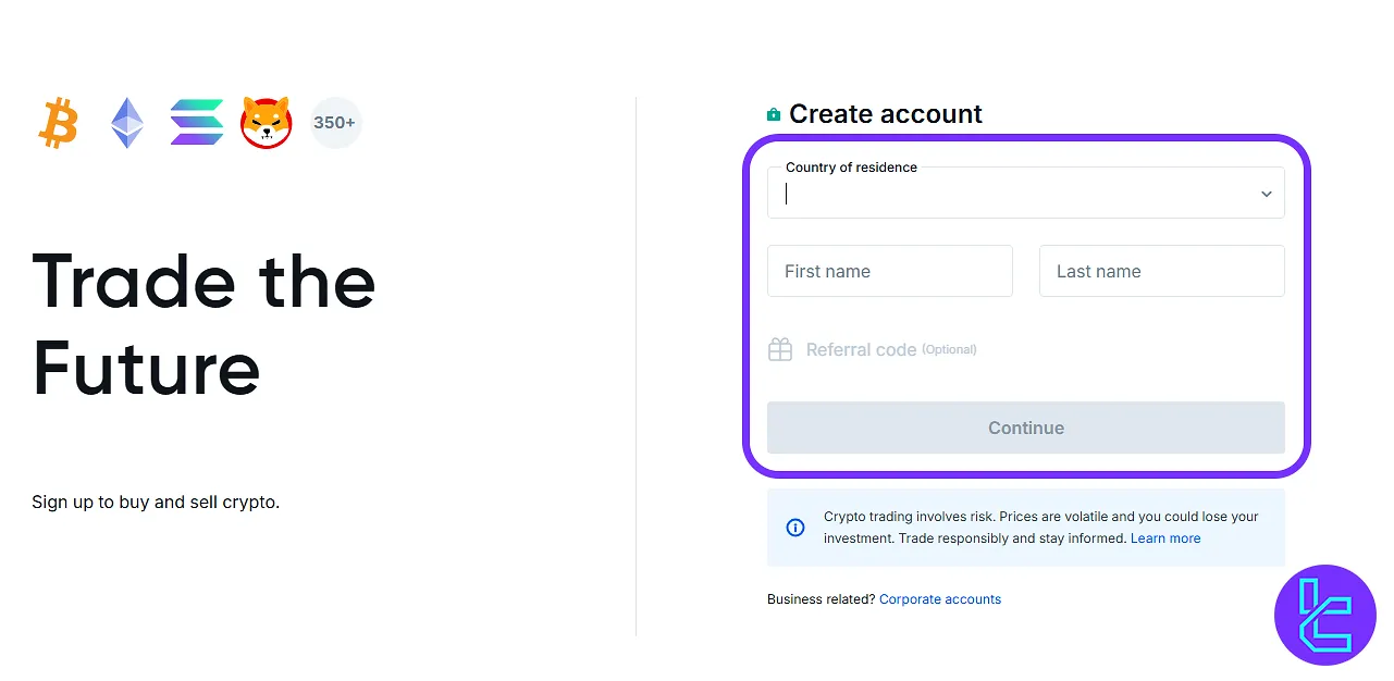 Enter personal details during Bitvavo signup