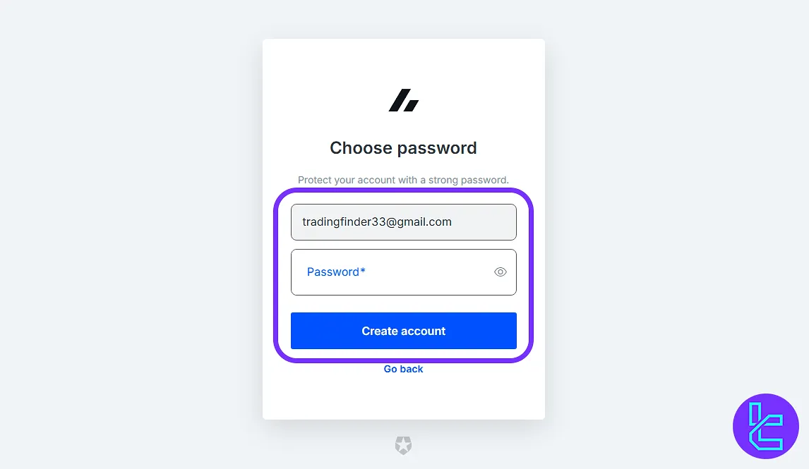 Set a secure password for Bitvavo signup