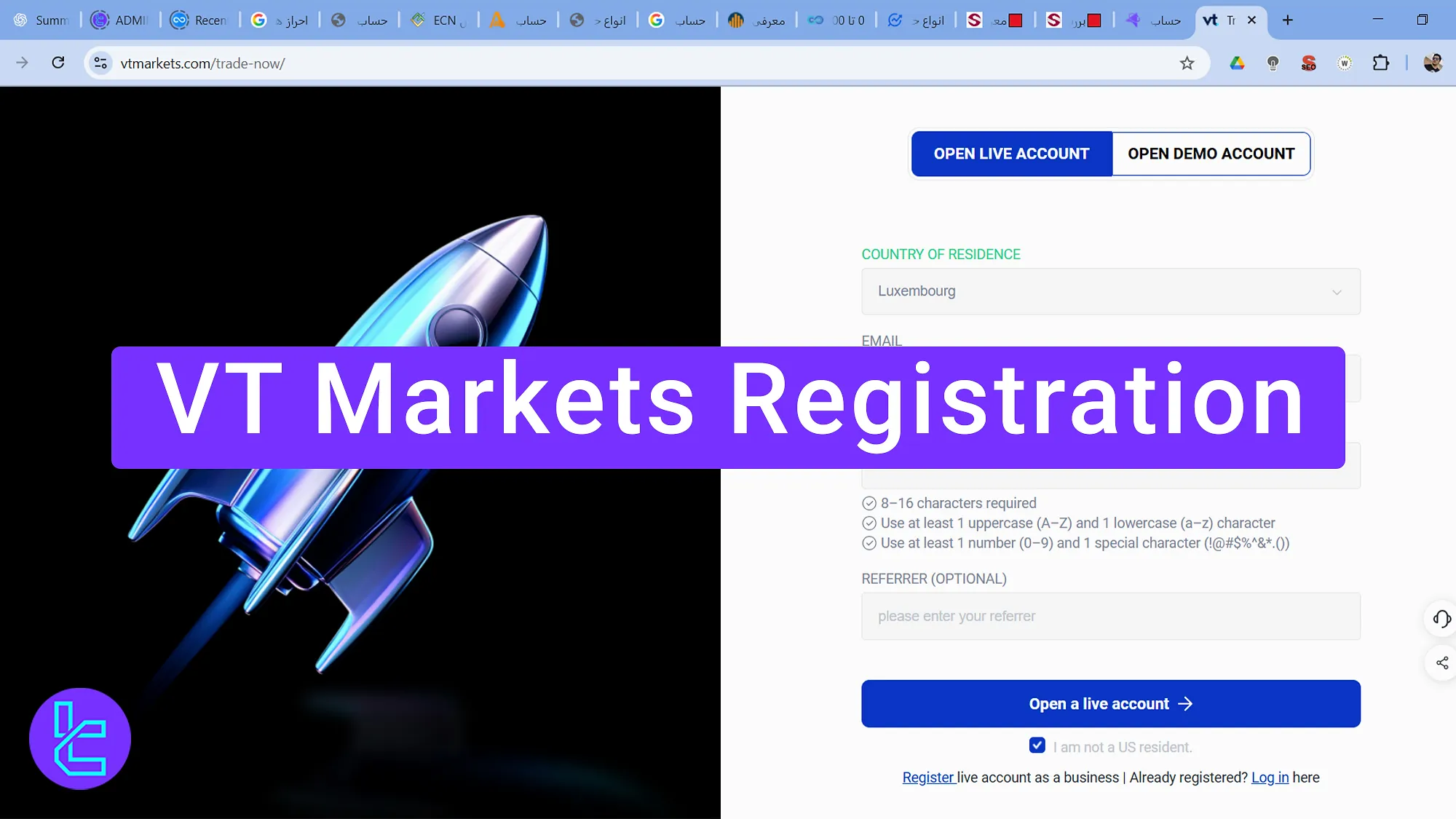 VT Markets Registration
