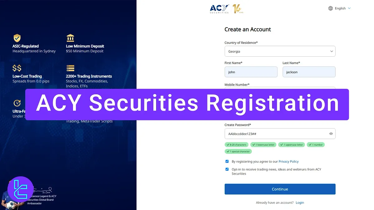 ACY Securities Registration - Email and Mobile Number [3 Steps] 2025