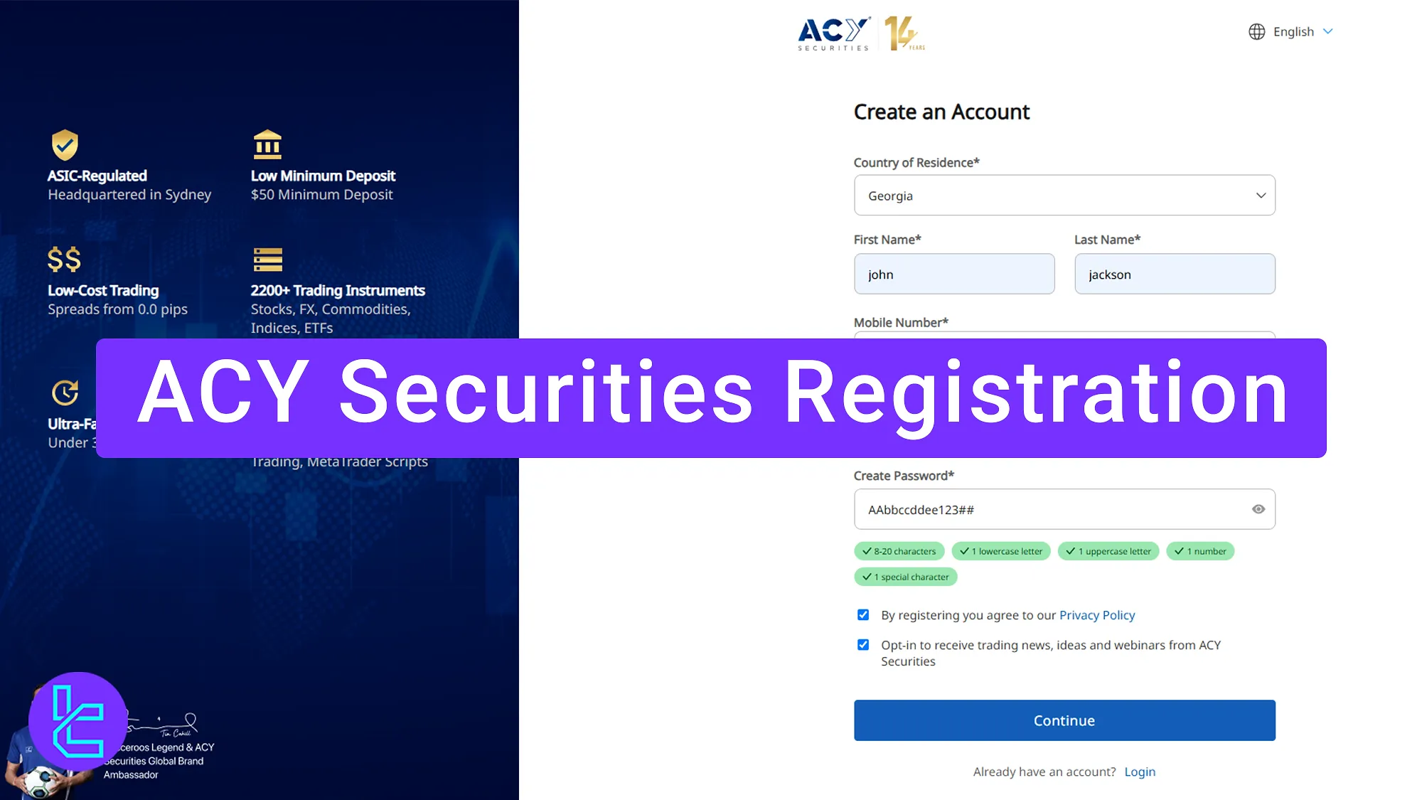 ACY Securities Registration - Email and Mobile Number [3 Steps] 2025