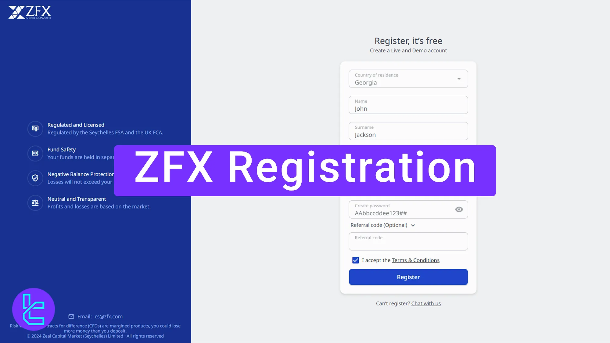 ZFX Registration