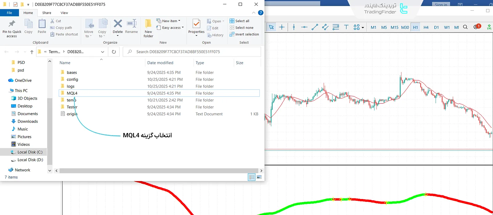 انتخاب گزینه MQL4 در MT4