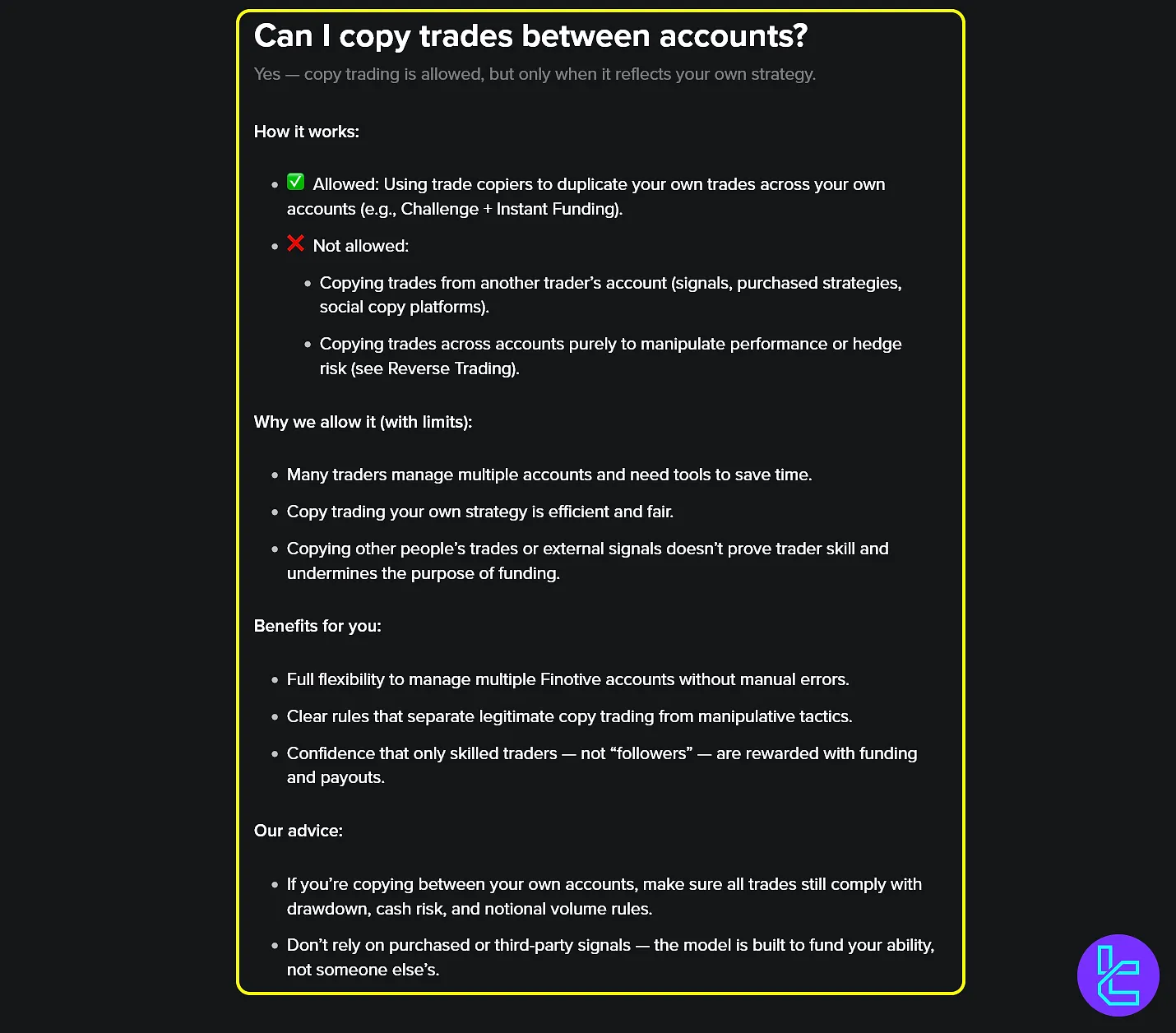 کپی ترید در فینوتیو فاندینگ