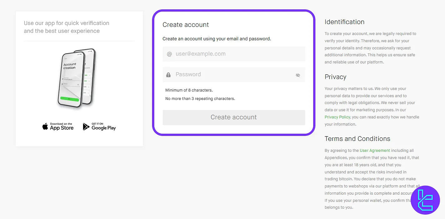 Bitonic signup password setup