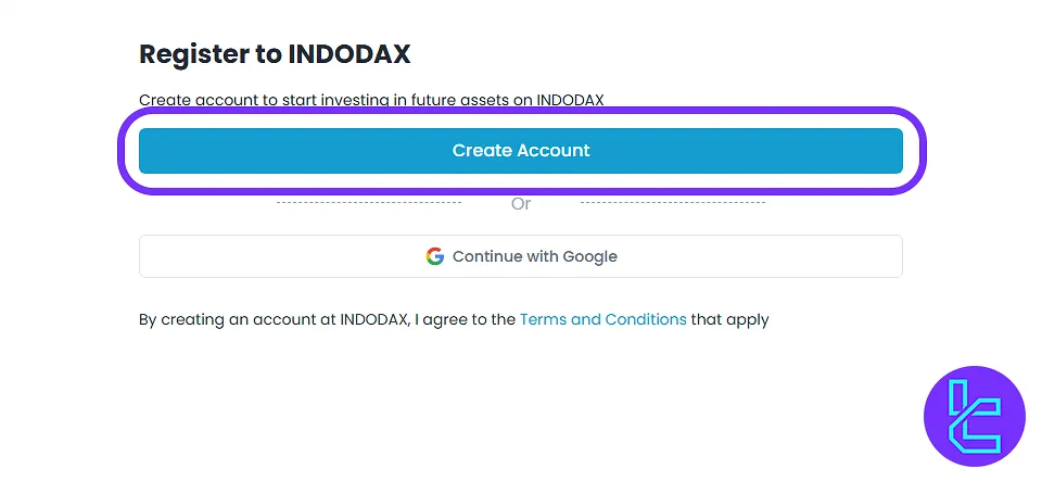Indodax signup email option with QR code