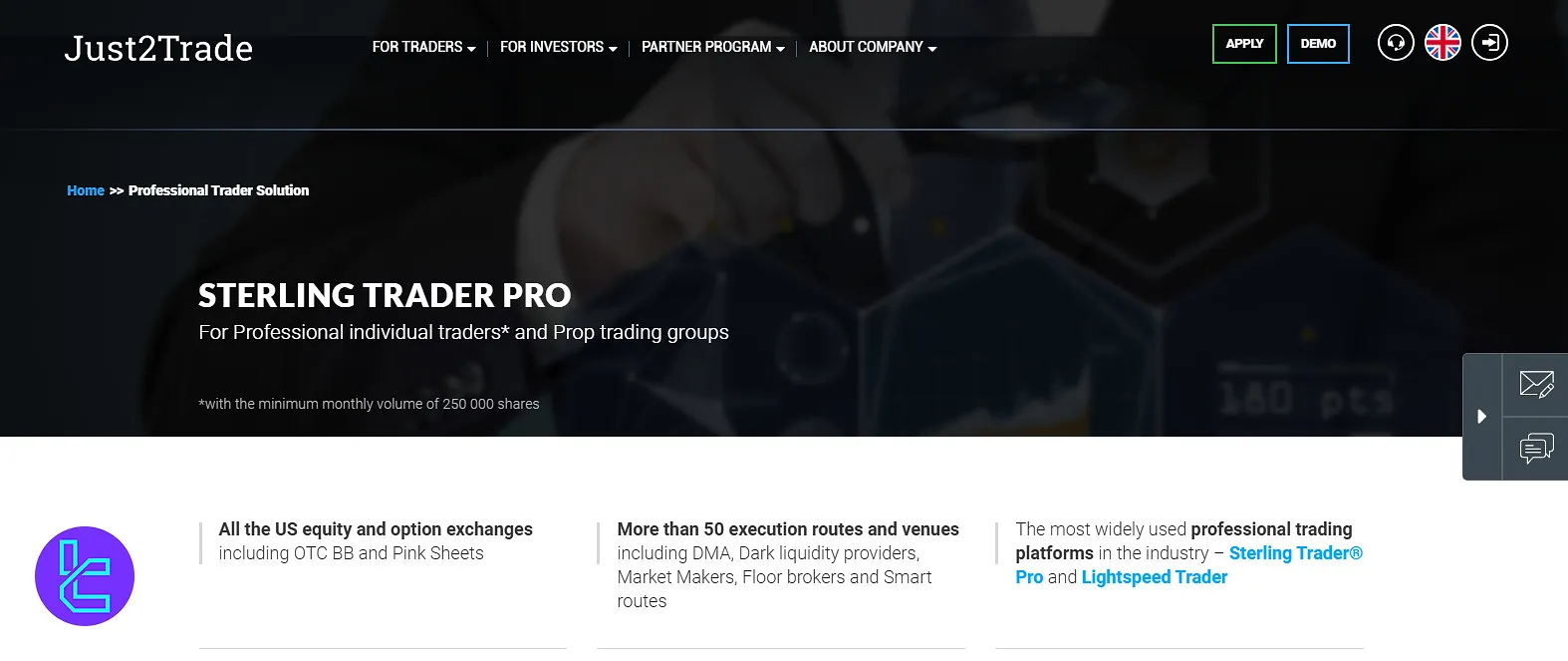 Just2Trade Sterling Trader Pro