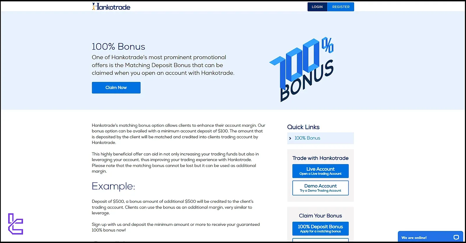 Hankotrade’s Deposit Bonus