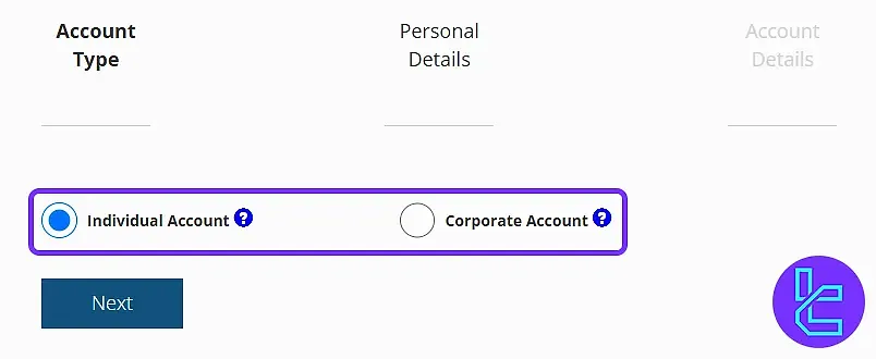 ForexMart account type selection
