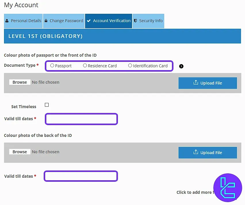 ForexMart identity document upload