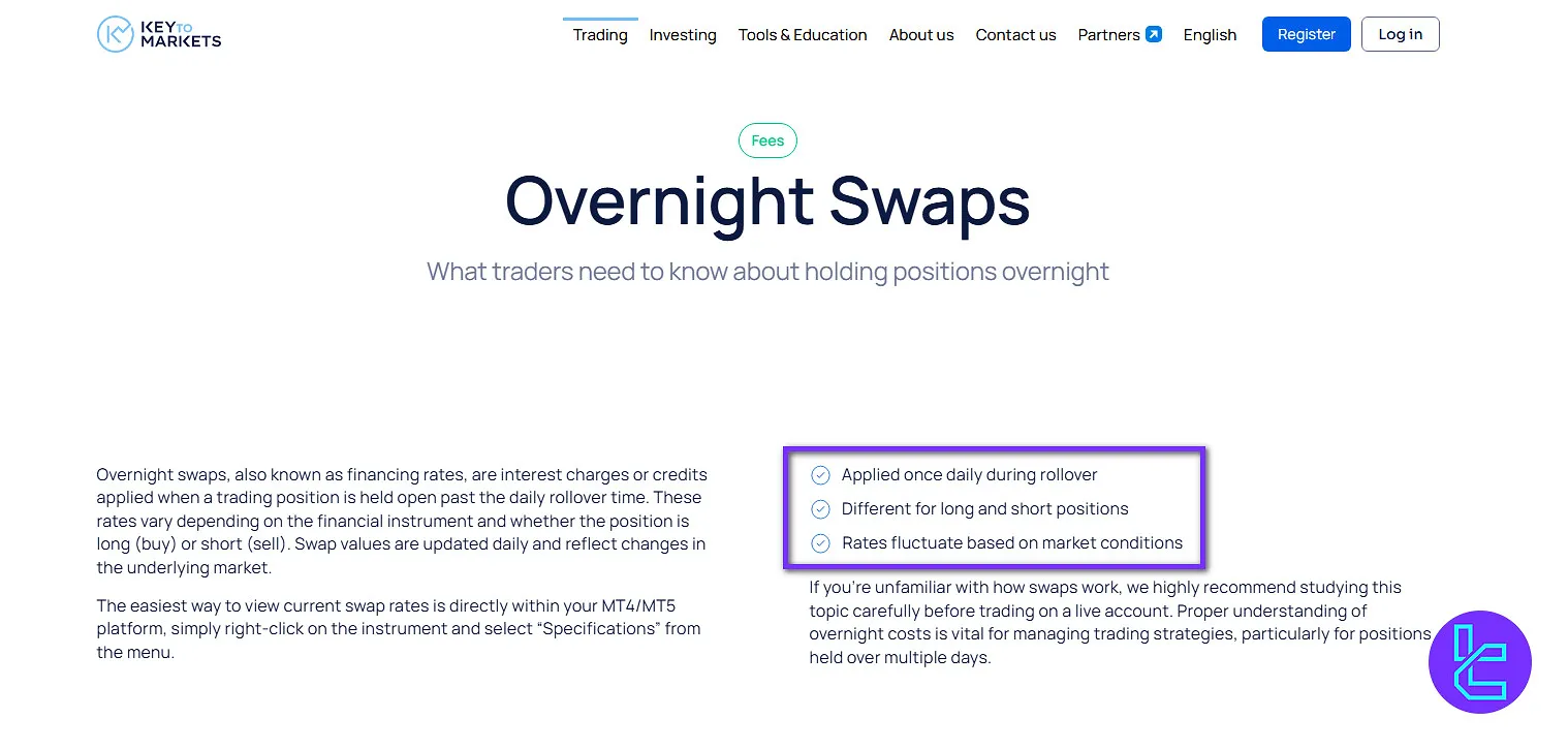 Key To Markets Swap Fees