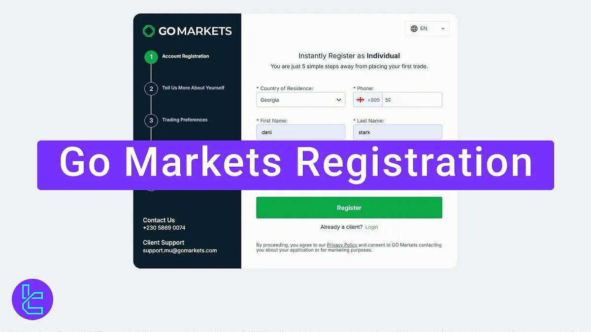 Go Markets Registration - Email, Phone, and Password [6 Steps] 2025