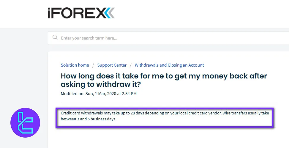 iFOREX withdrawal