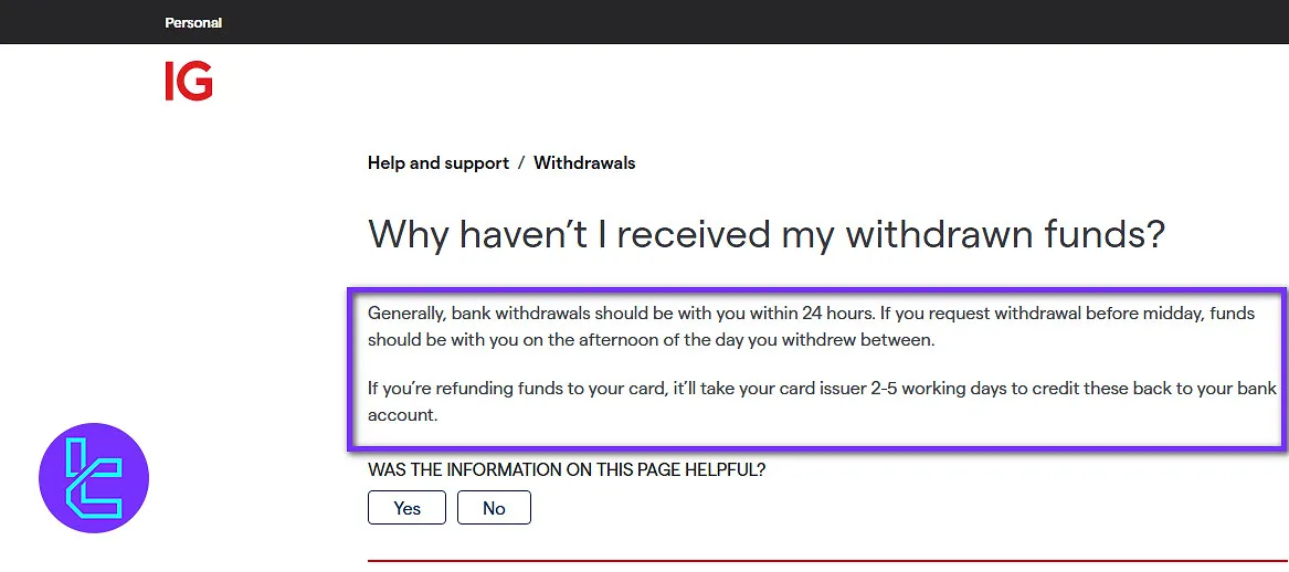 IG Broker withdrawal