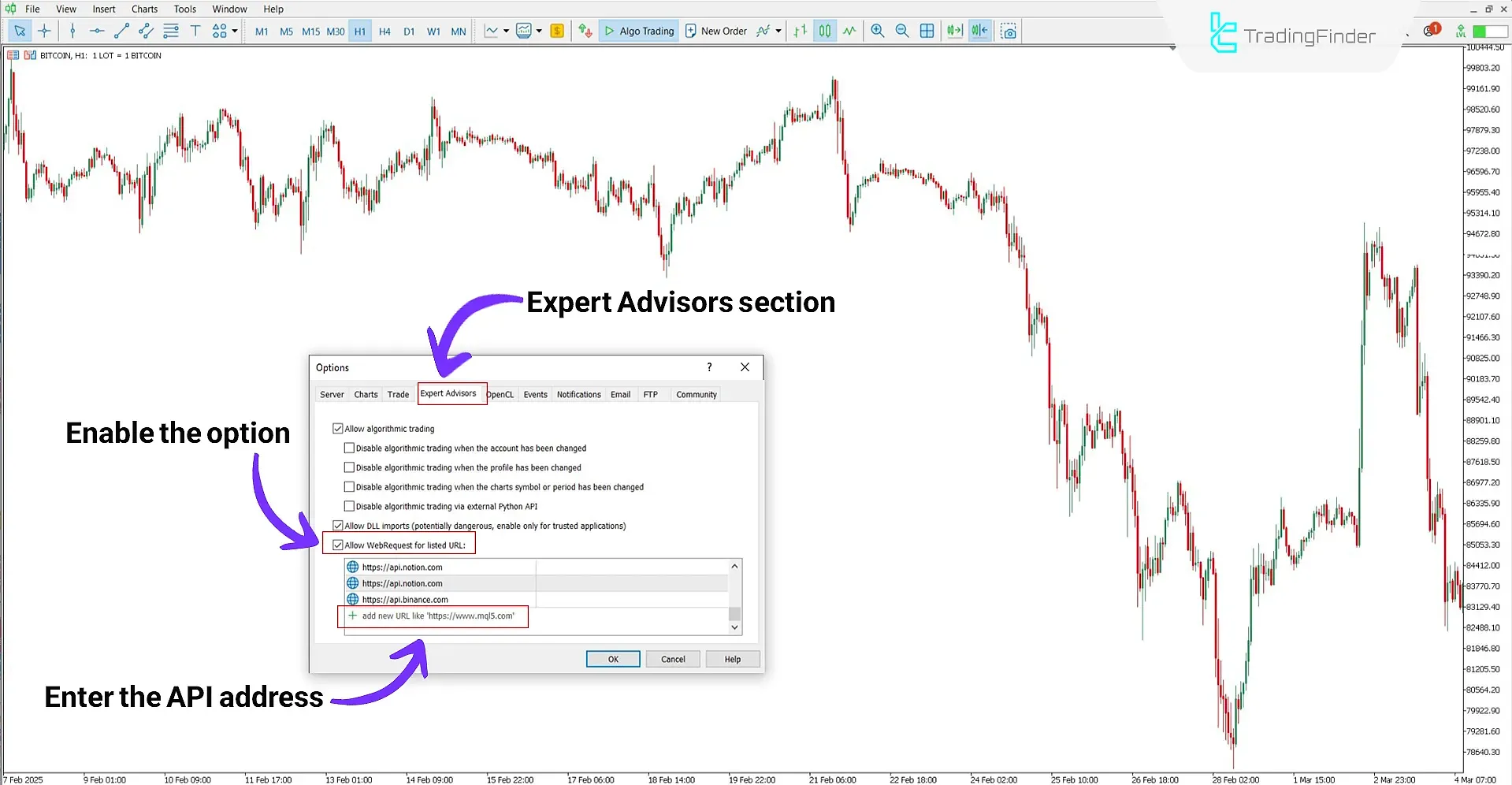 Binance connection to MetaTrader 5