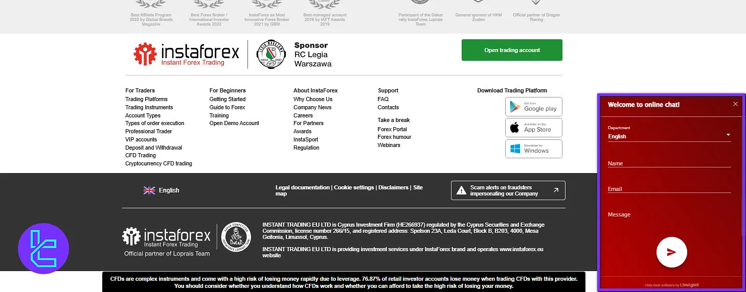 InstaForex EU support