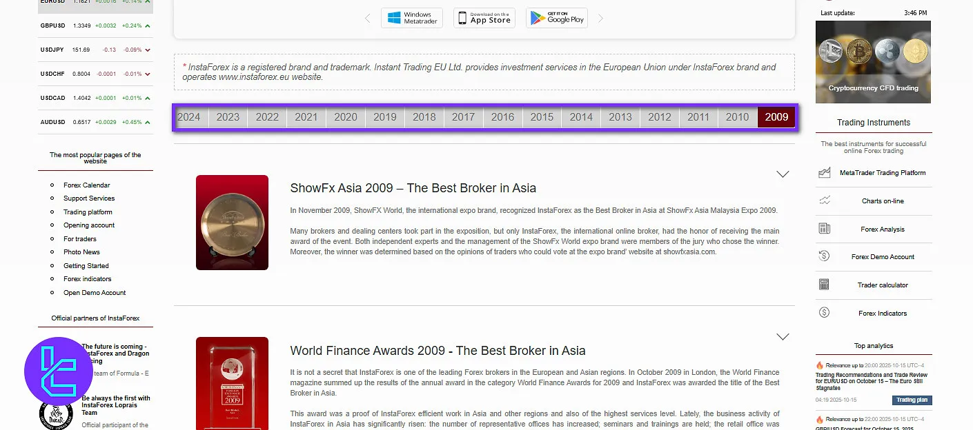 InstaForex EU awards