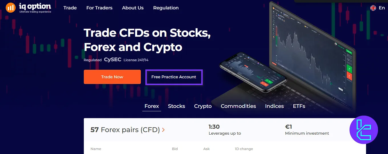 IQ Option Europe demo account