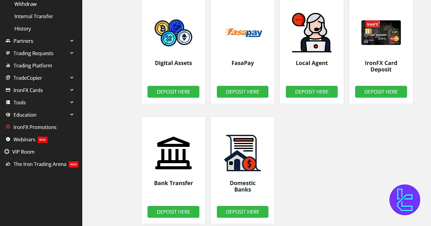 IronFX Deposit