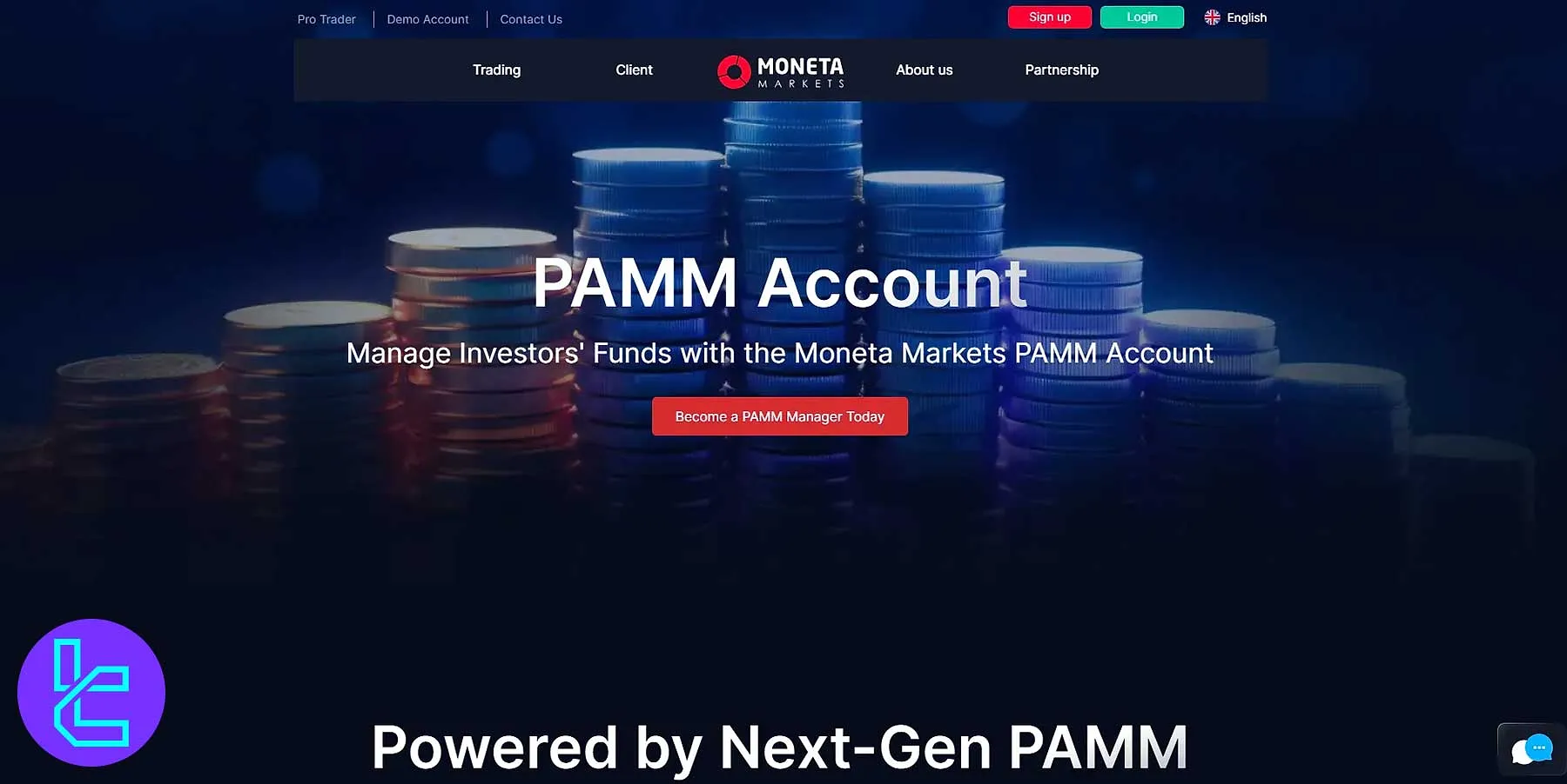 حسابهای پم Moneta Markets