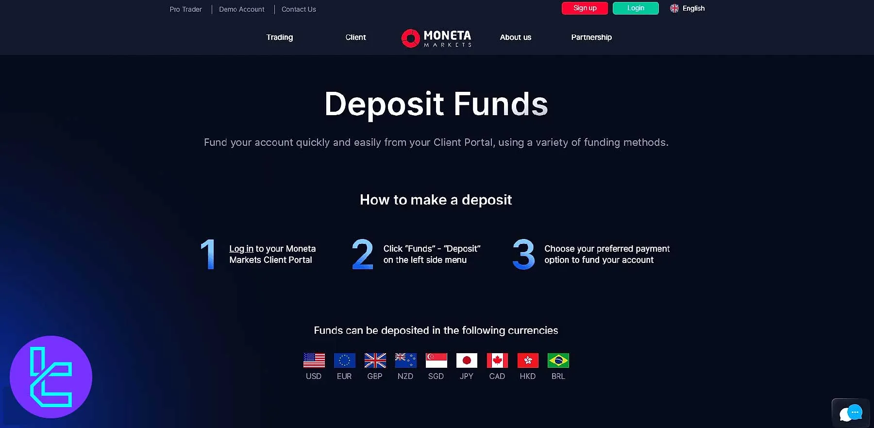 واریز وجه به حساب مونتا مارکتس