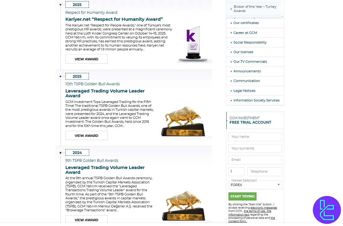 GCM Forex Broker Awards