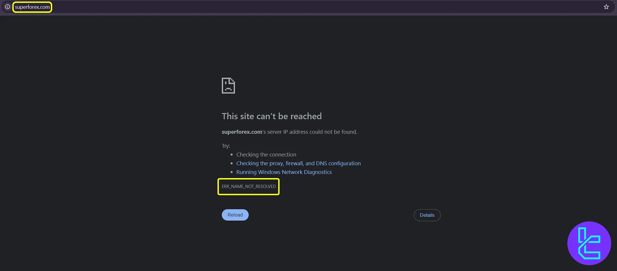 SuperForex official URL