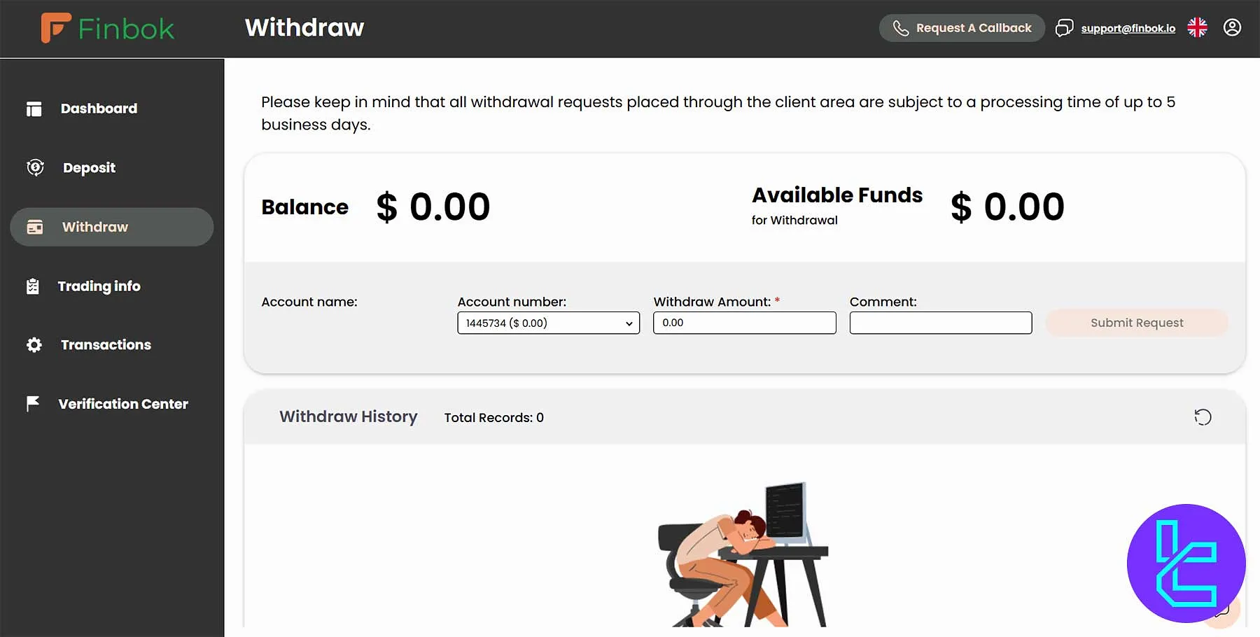 Finbok Withdrawal Page