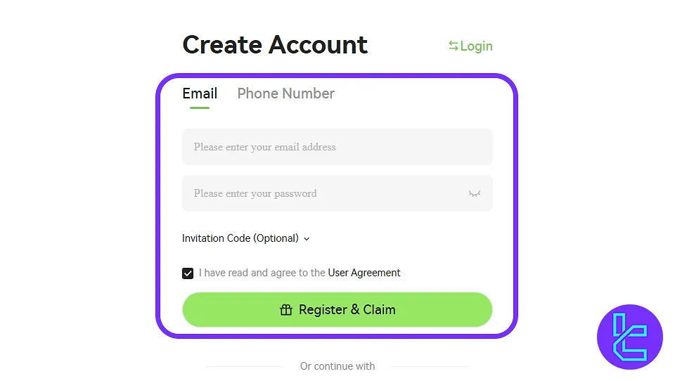 Password setup Hotcoin signup