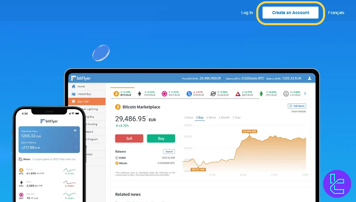 BitFlyer account setup homepage