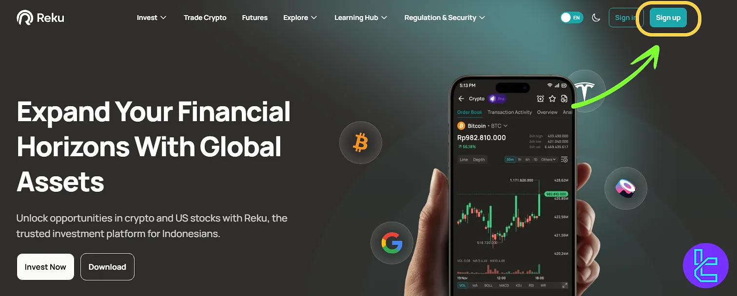 Reku account setup official website