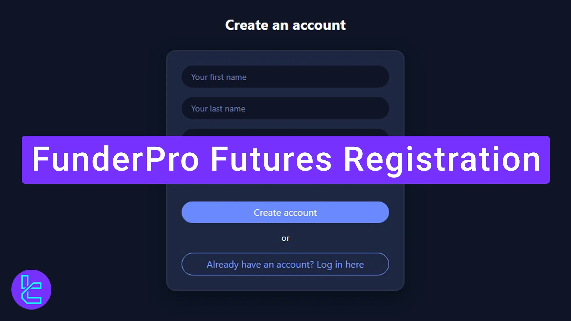 FunderPro Futures account setup steps