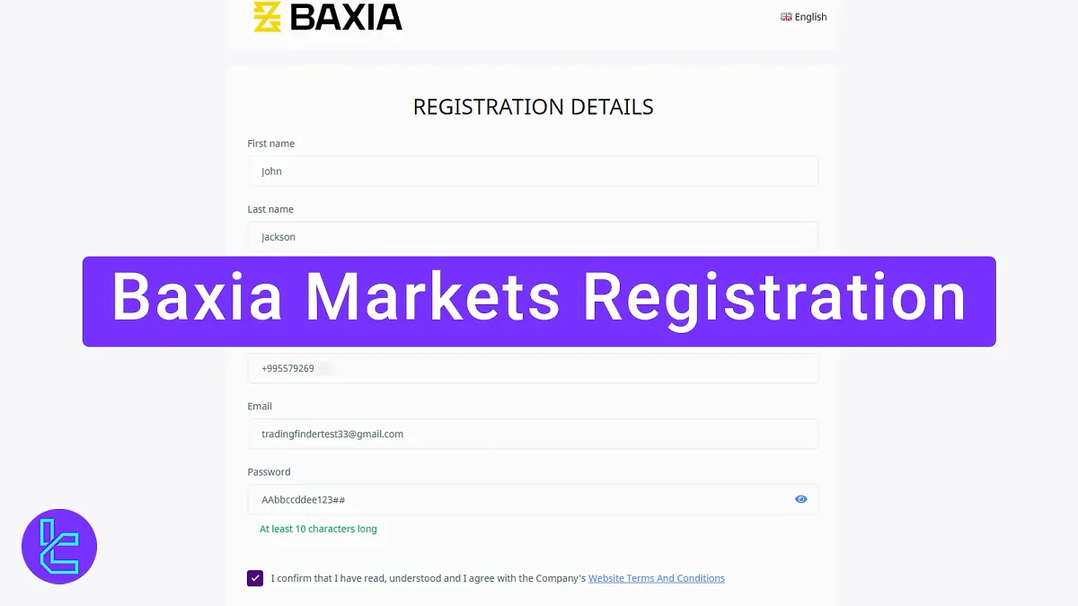 Baxia Markets Registration - Country, Date of birth, Questions [7 Steps] 2025