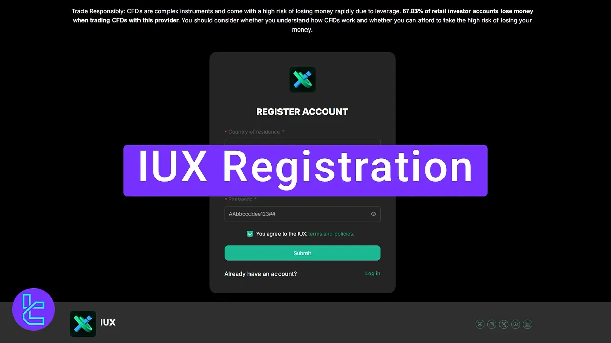 IUX Registration - Email, Country, and Password [3 Steps] 2025