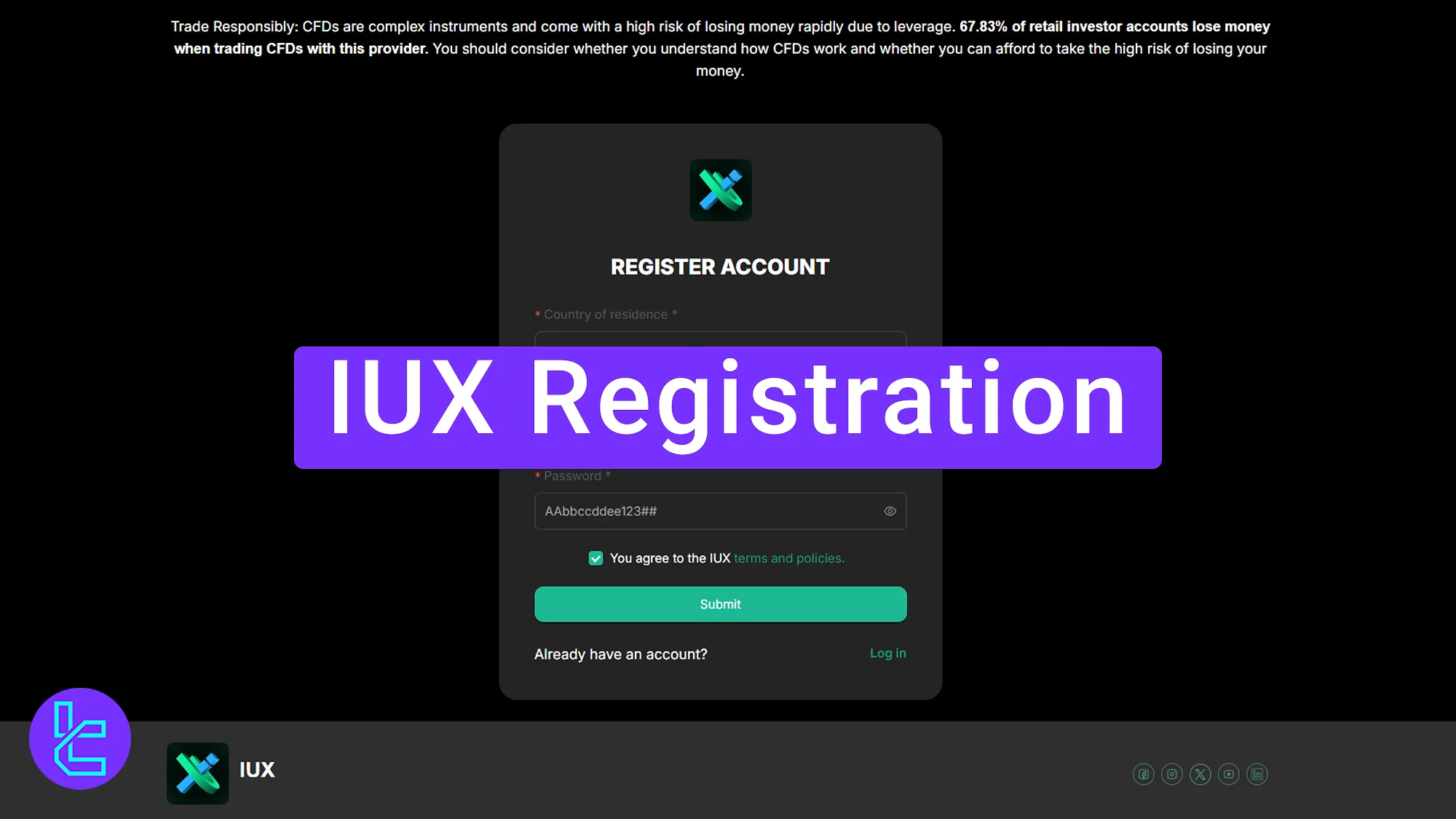 IUX Registration - Email, Country, and Password [3 Steps] 2025