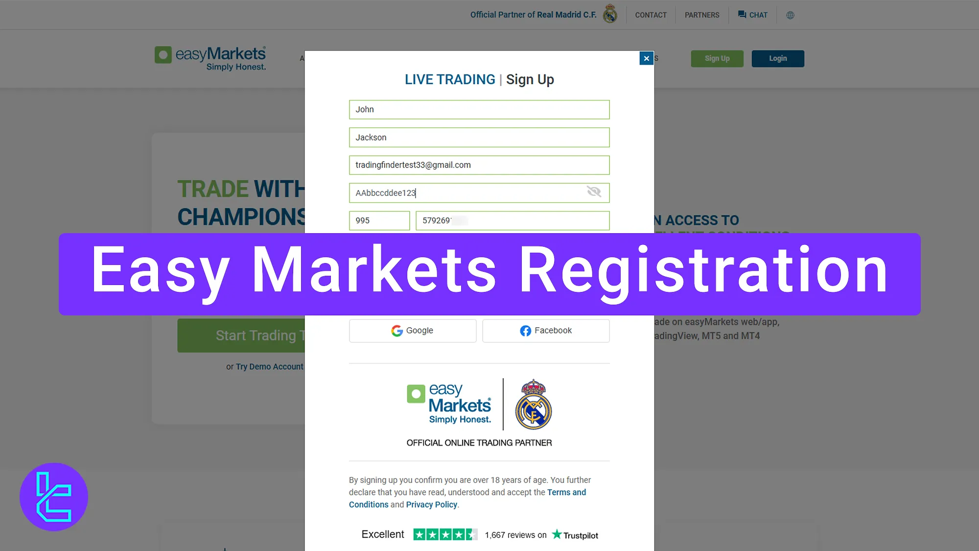 Easy Markets Registration - Email, Phone, and password [3 Steps] 2025