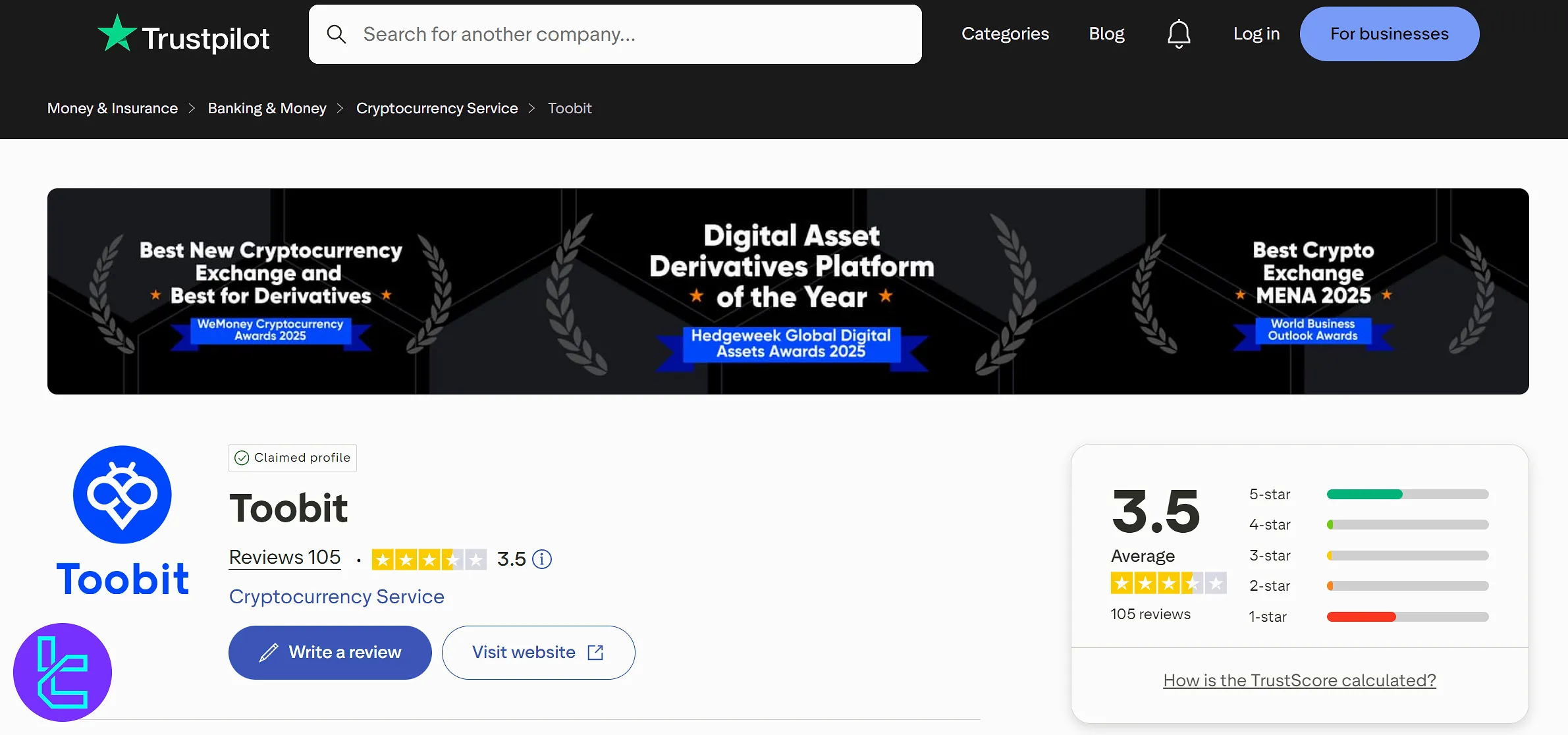 صرافی توبیت در تراست پایلت