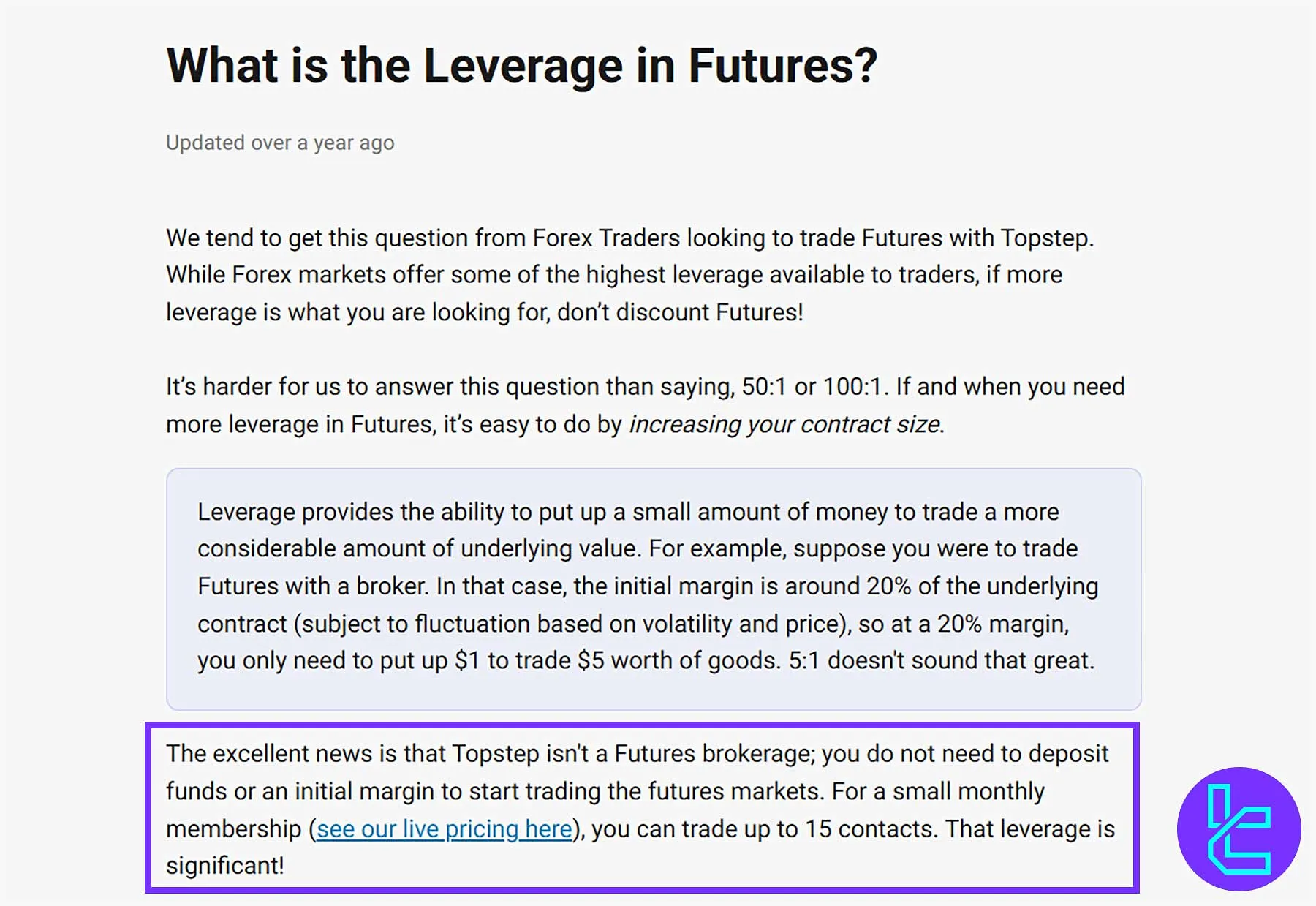 Topstep futures leverage structure and trading power comparison