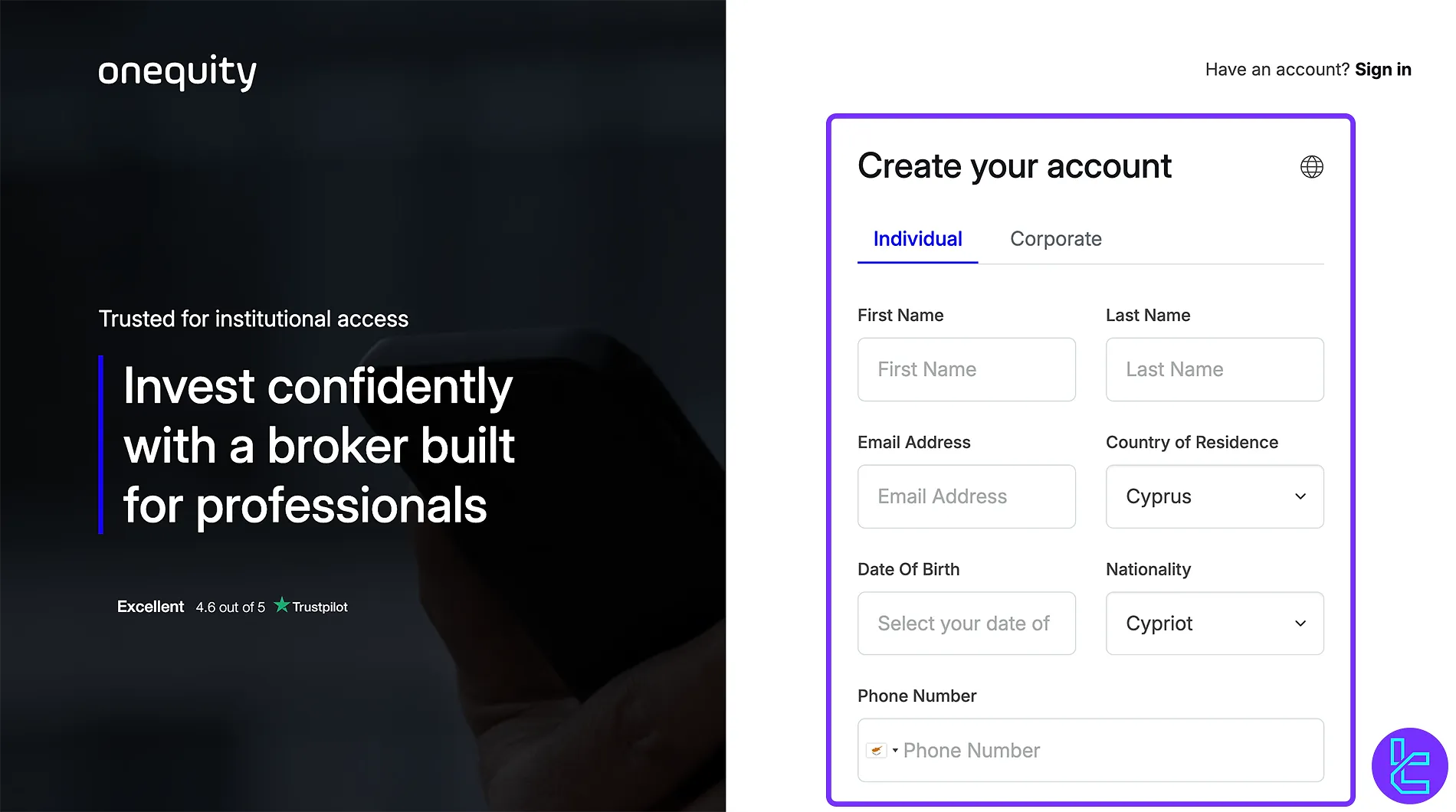 OnEquity registration