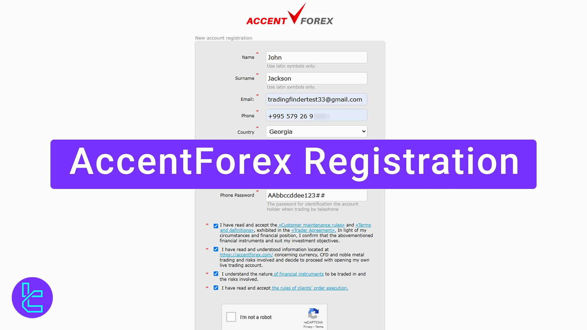 AccentForex Broker Registration