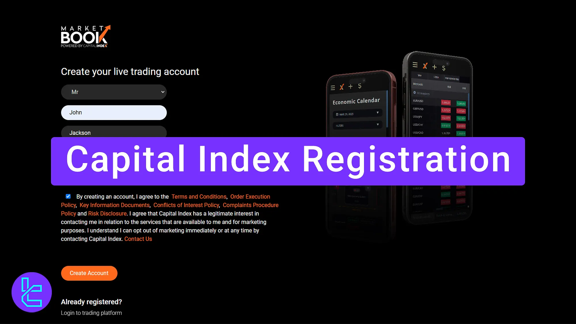 Capital Index Registration - Mobile, Email, and Date of birth [9 steps] 2025