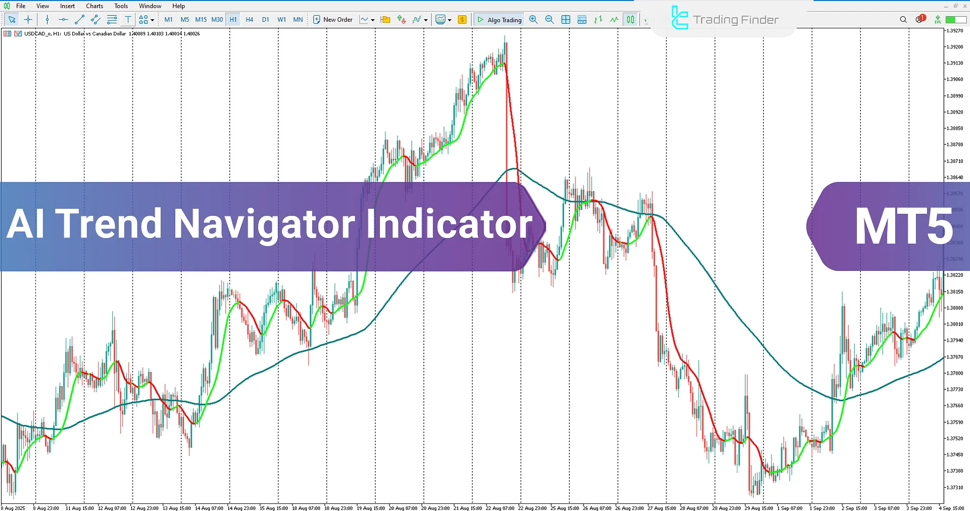 AI Trend Navigator Indicator for MetaTrader 5 Download - [TradingFinder]