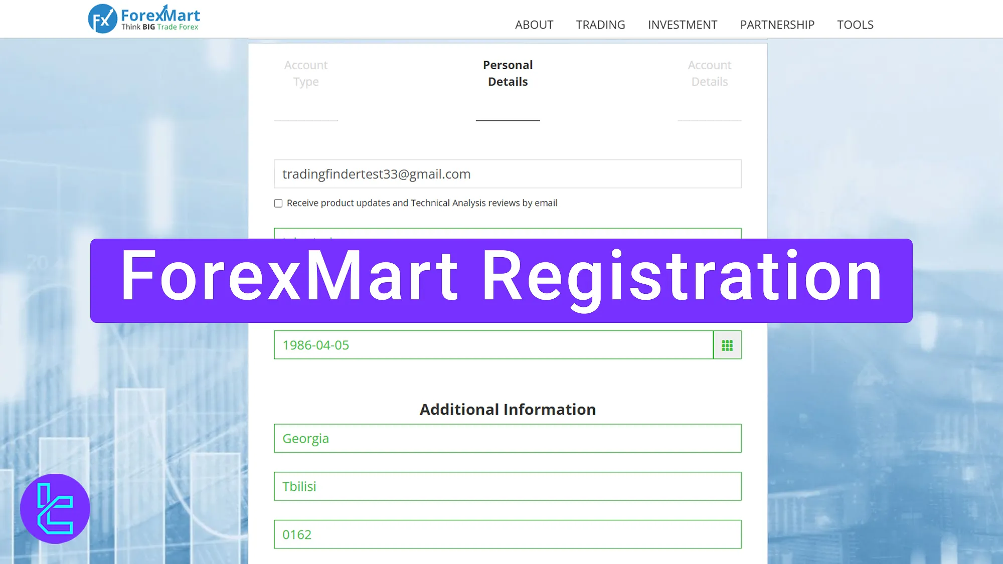 ForexMart registration process