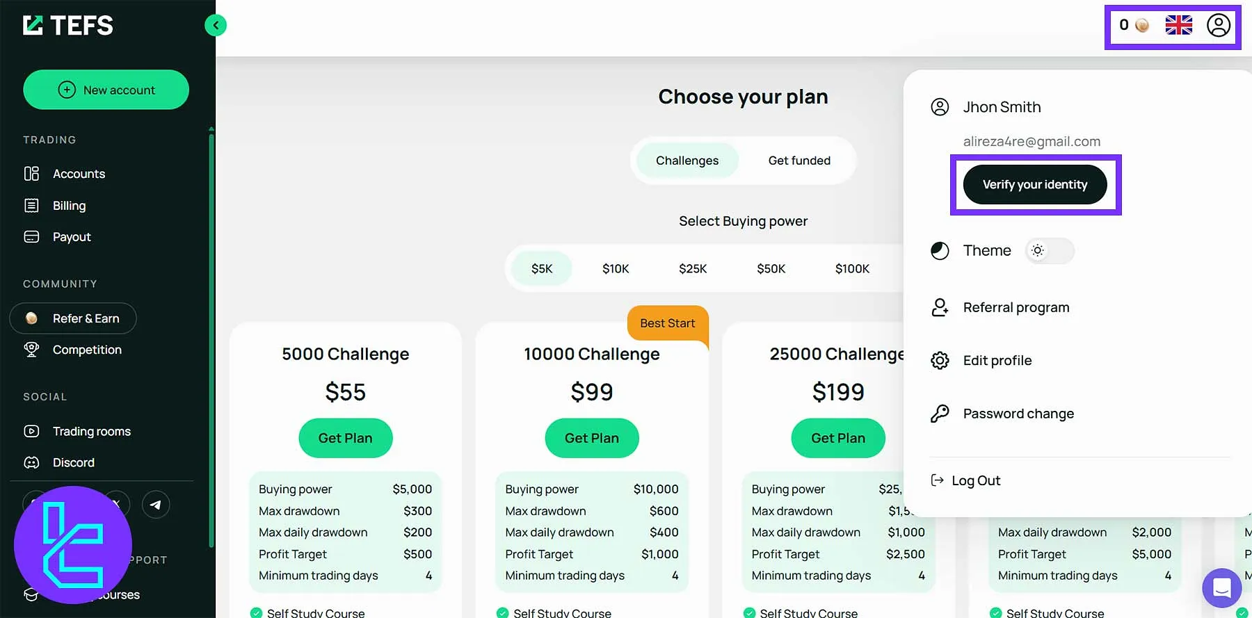 TEFS identity verification powered by Sumsub