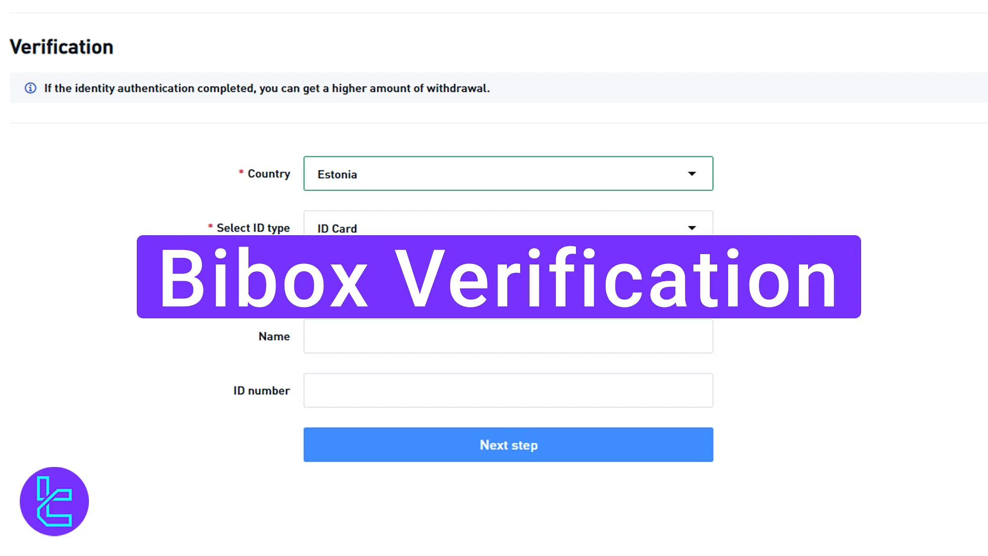 Step-by-step Bibox authentication process