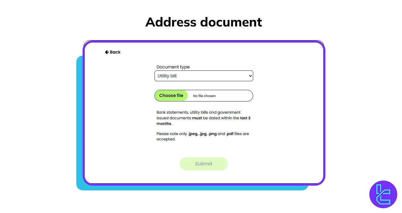 CoinCorner authentication address proof upload
