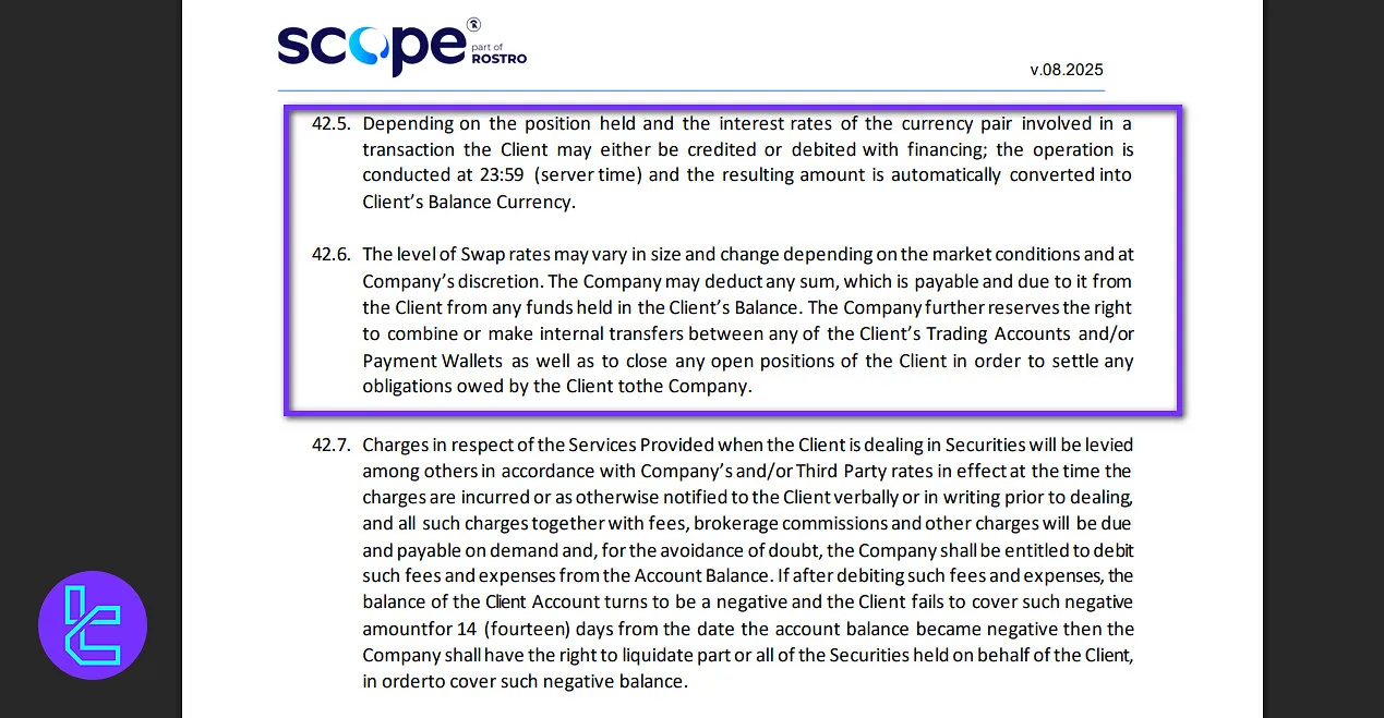 Scope Markets Swap Fees