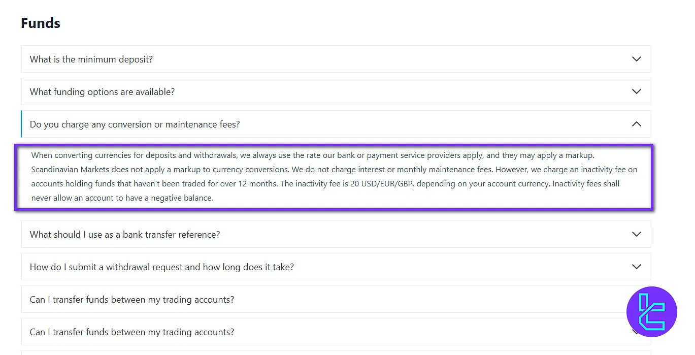 Scandinavian Capital Markets inactivity fee
