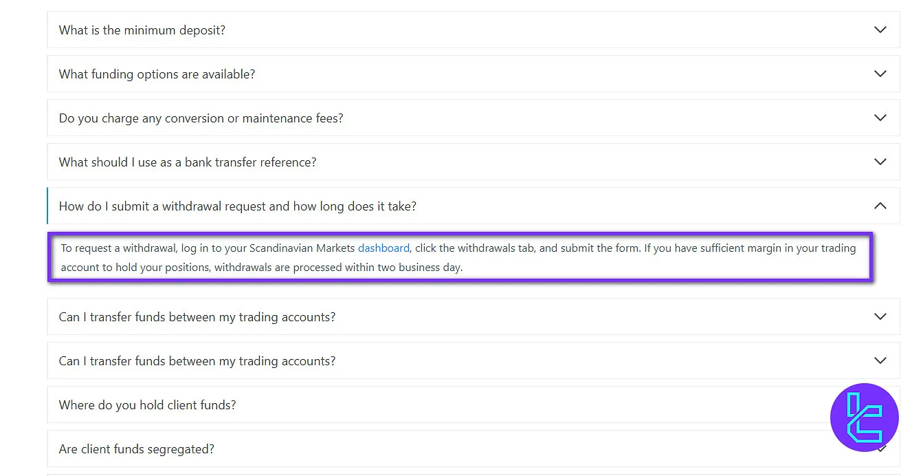 Scandinavian Capital Markets Withdrawal