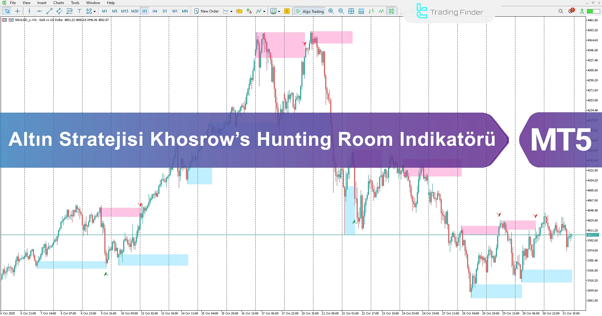 Altın Stratejisi Khosrow’s Hunting Room (TRH) Göstergesi MT5 için İndirme - [TradingFinder]